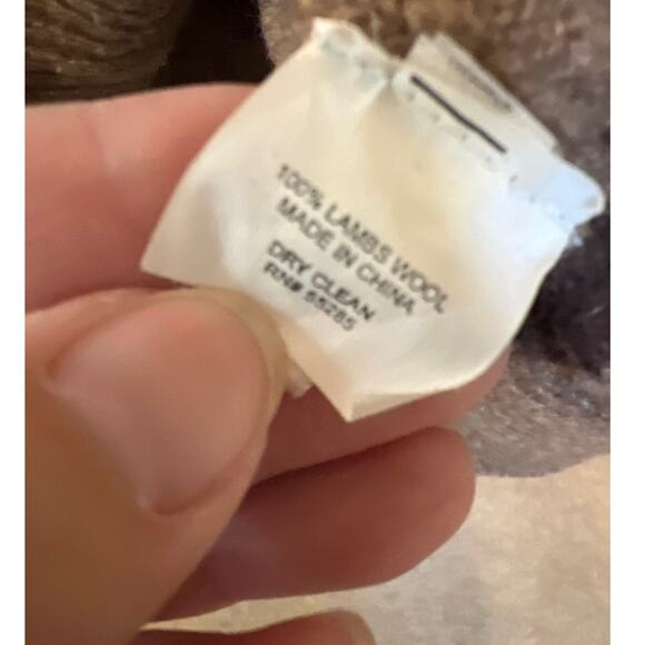 Express Mens Lambs Wool Tan & Black Striped Crewneck Sweater Size XL Vintage Y2K - Picture 5 of 6